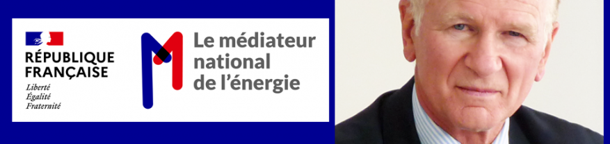 Logo médiateur national de l'énergie avec Olivier Challan Belval