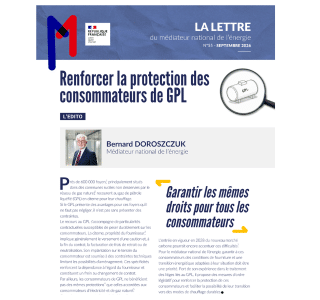 Bannière de la Lettre n°55 du médiateur national de l'énergie